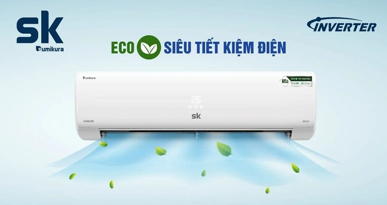 Điều hòa Sumikura Inverter 18000 BTU 1 chiều APS/APO-180/GOLD gas R-32 2 Thiết kế điều hòa Sumikura APS/APO-180/GOLD nhỏ gọn, sang trọng