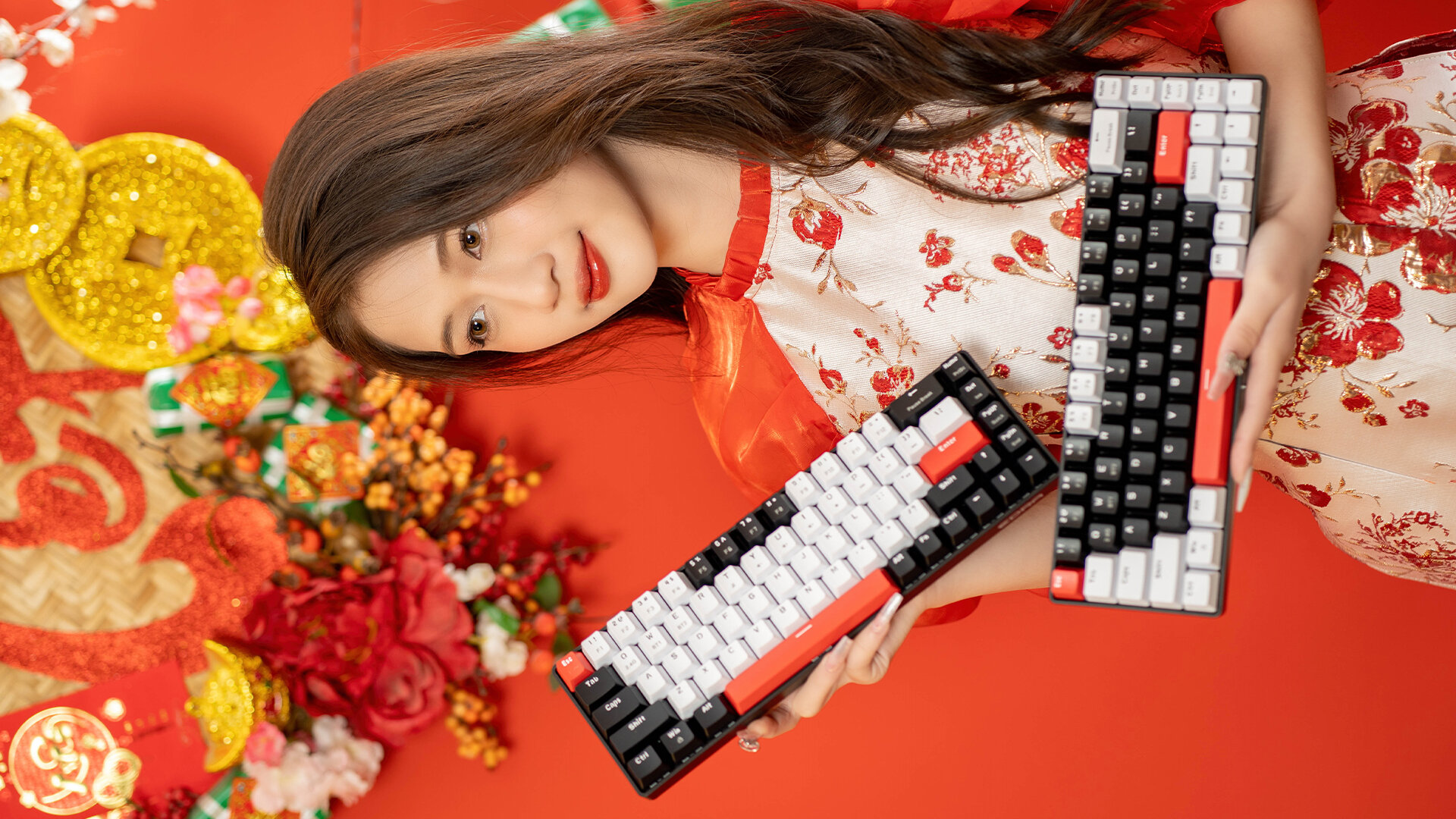 Bàn phím cơ không dây EDRA EK368L Black White 5