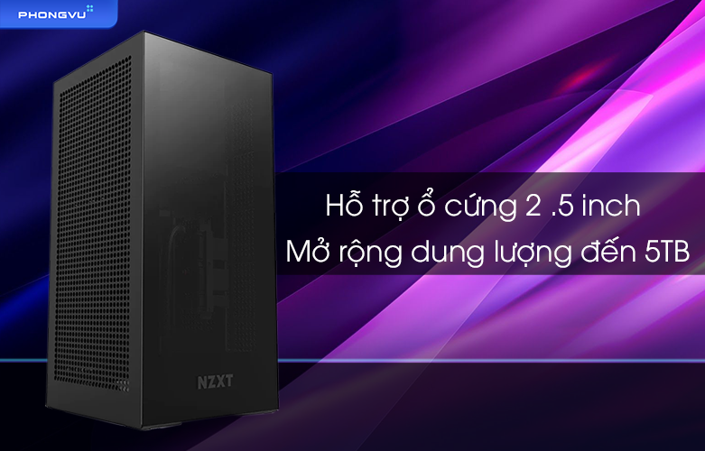 Case NZXT H1 Version2 2022 Black  | Hỗ trợ ổ cứng 2.5 inch