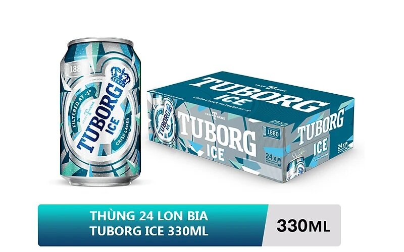 Thùng 24 lon bia Tuborg Ice 330ml