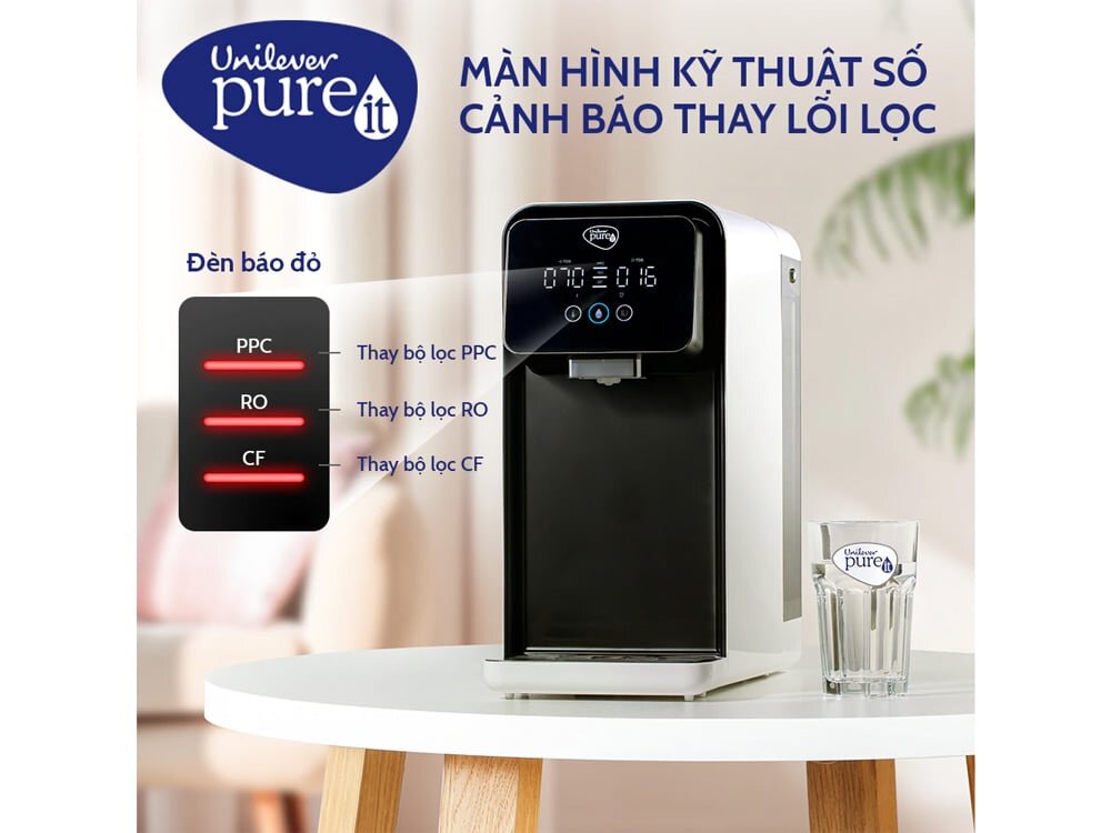 Máy lọc nước RO Pureit Lavita CR5240 có màn hình led hiển thị các chỉ số rõ ràng
