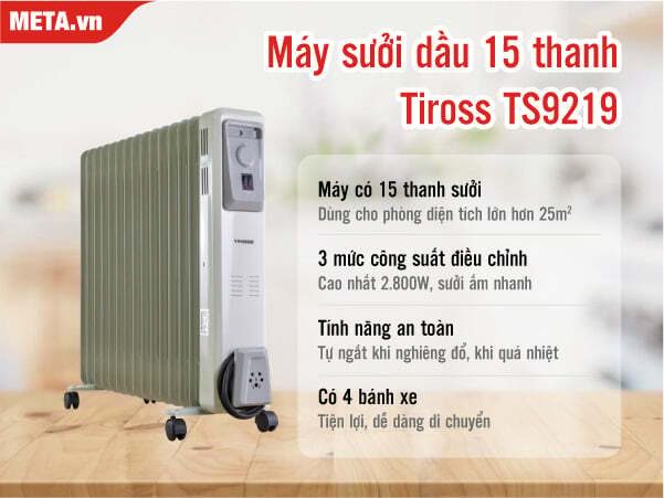 máy sưởi dầu Tiross TS9219 có nhiều ưu điểm nổi bật máy sưởi dầu Tiross TS9219 có nhiều ưu điểm nổi bật