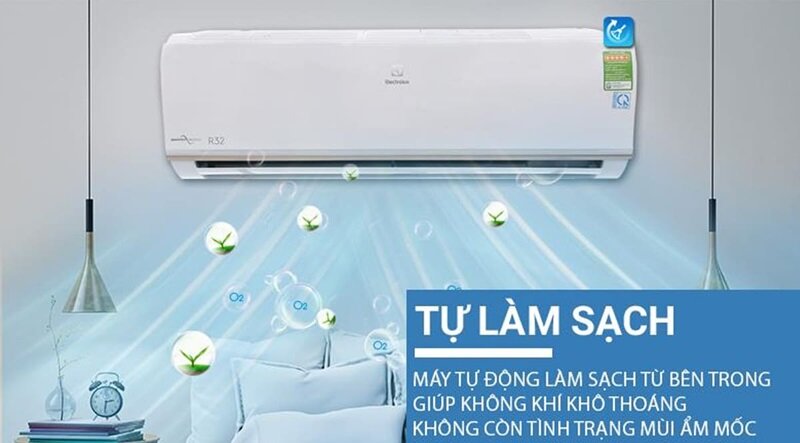 Điều hòa Electrolux 9000 BTU inverter 1 chiều ESV09CRS-B2 chế độ tự động làm sạch