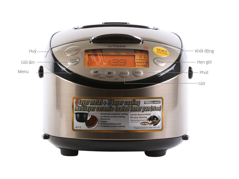 Nồi cơm điện tử cao tần Tiger 1.8 lít JKT-S18W Nồi cơm điện tử cao tần Tiger 1.8 lít JKT-S18W