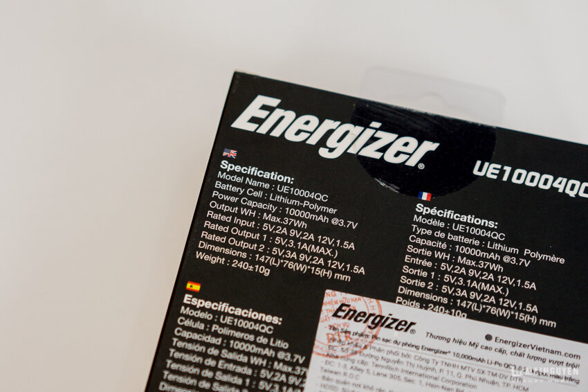 PIN DỰ PHÒNG ENERGIZER POWER BANK UE10004QC