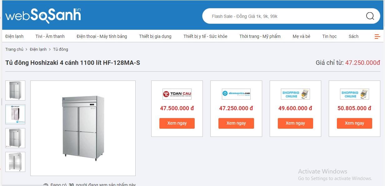 Tủ đông Hoshizaki 4 cánh 1100 lít HF-128MA-S