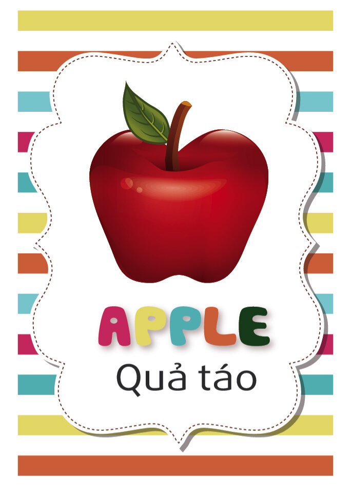 Thẻ học vui cùng bé - Nhận biết và tô màu rau, củ, quả  Thẻ học vui cùng bé - Nhận biết và tô màu rau, củ, quả