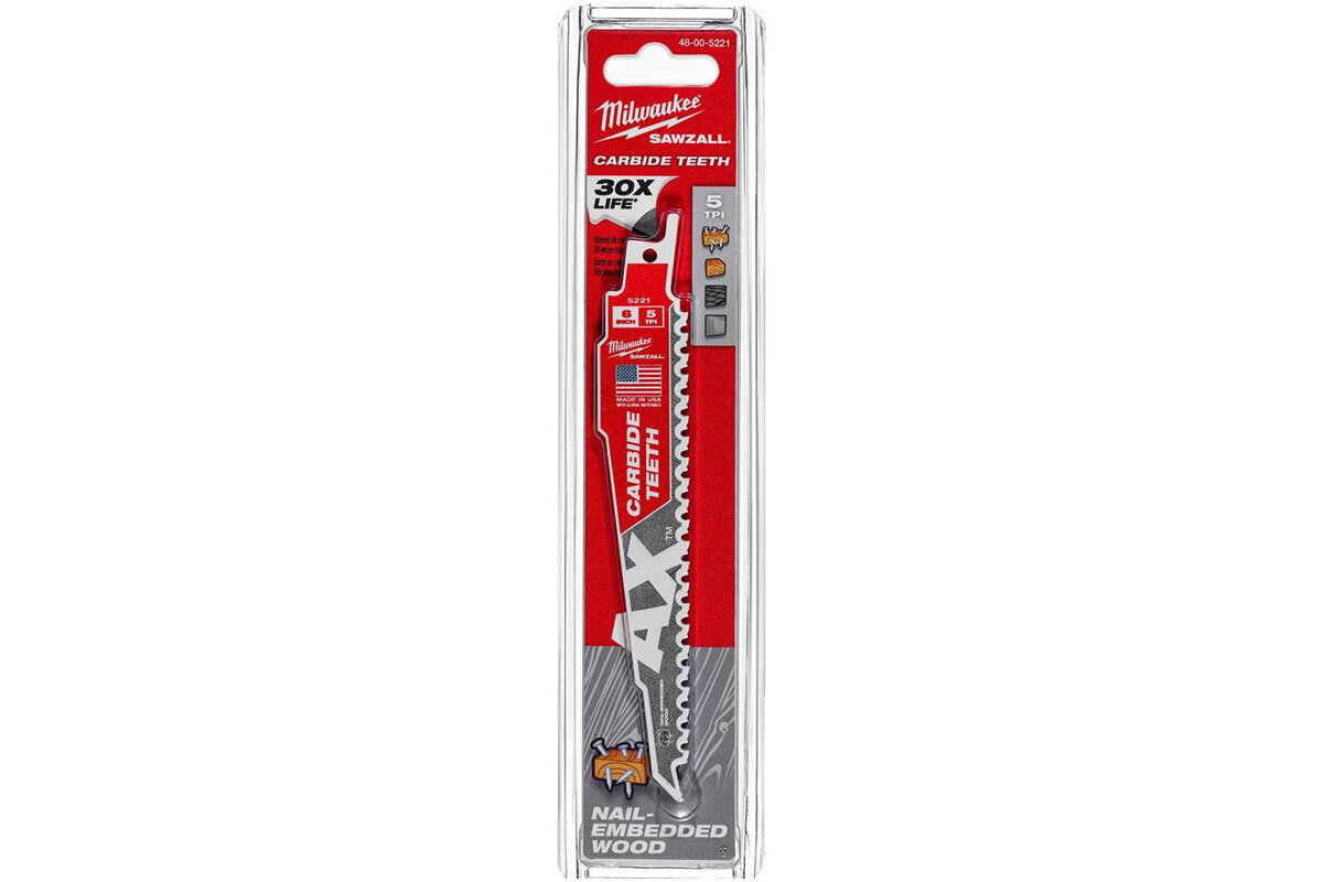 Lưỡi cưa kiếm gỗ AX Carbide T5-150.24mm Milwaukee 48-00-5221