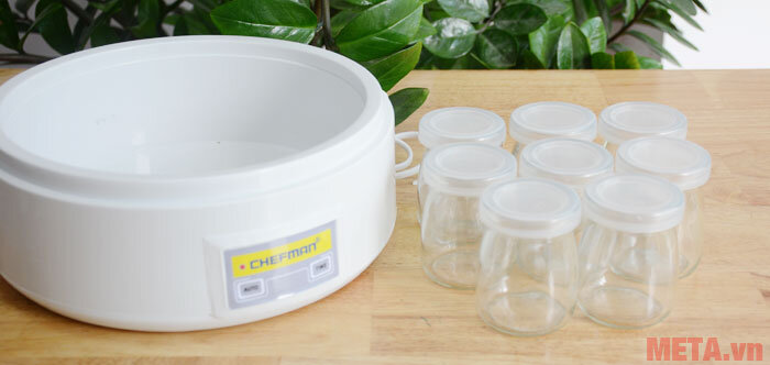 Máy làm sữa chua Chefman 8 cốc thủy tinh (CM - 302T)