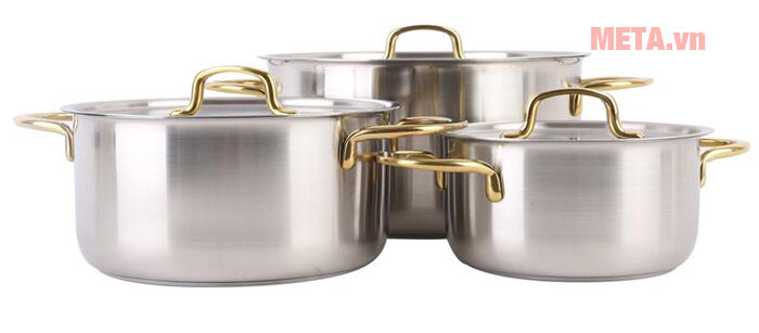 Bộ 3 nồi inox đáy từ Kangaroo KG183