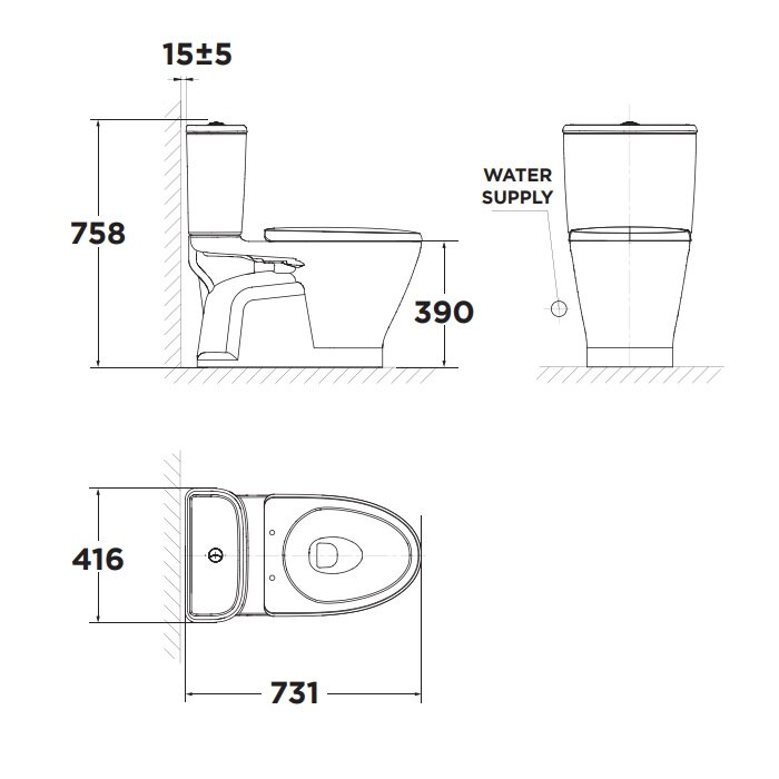 Bản vẽ kỹ thuật bồn cầu 2 khối American VF-2162