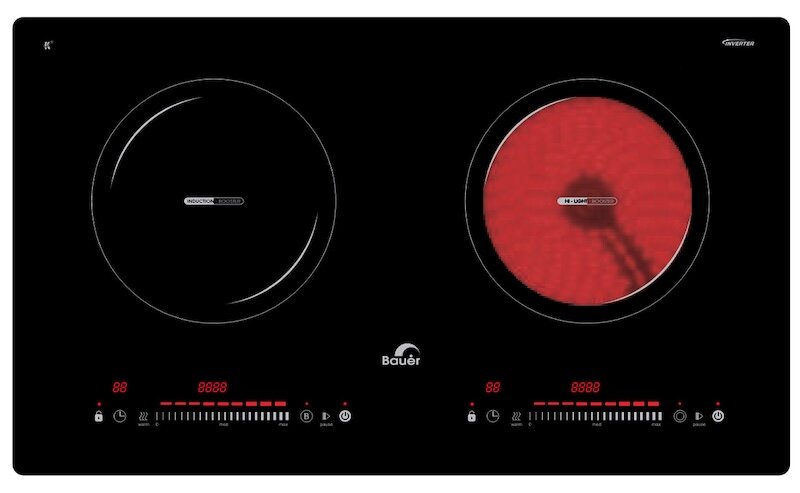 bếp điện từ đôi Bauer BE 3008SE cung cấp công suất mạnh mẽ cho từng vùng nấu