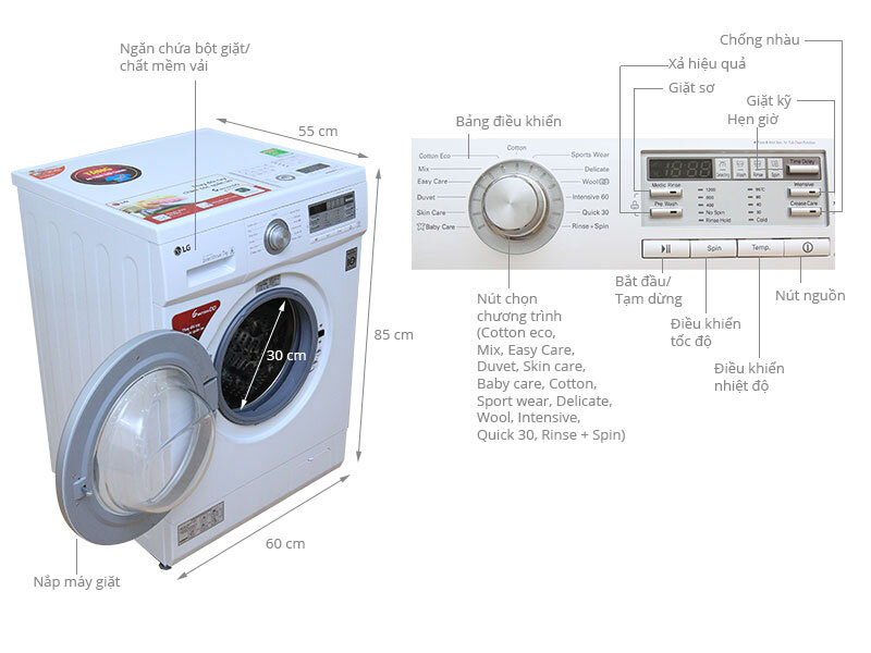 Máy giặt LG 7 kg WD-10600