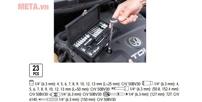 Bộ tay vặn tổng hợp 1/4