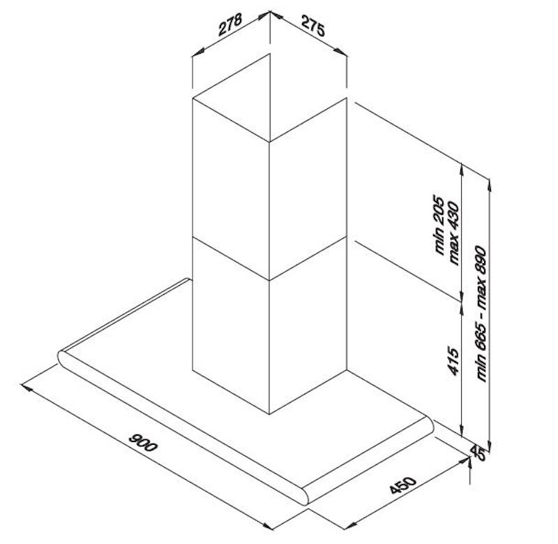 Kích thước lắp đặt Malloca MC-9082
