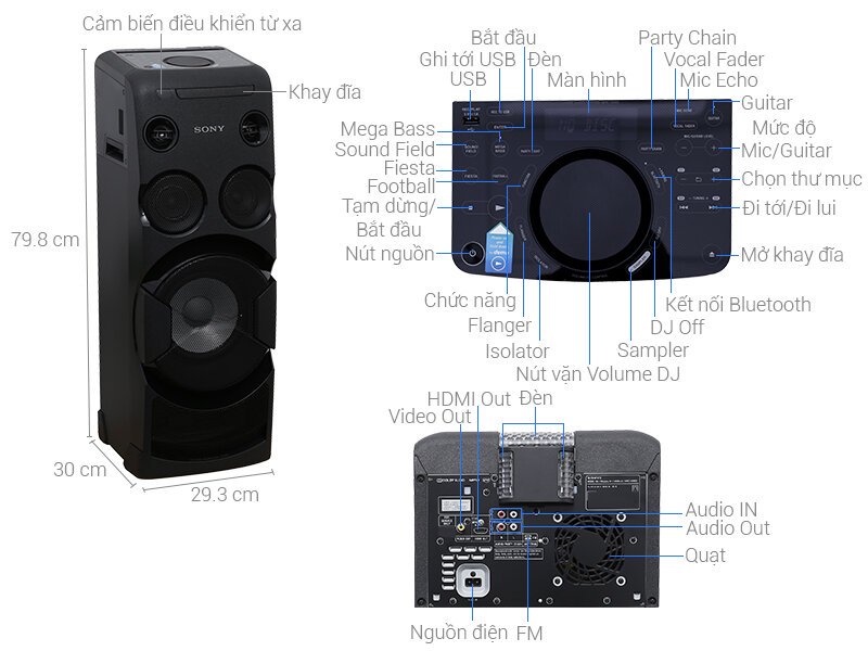 Dàn âm thanh Hifi Sony MHC-V50D Dàn âm thanh Hifi Sony MHC-V50D