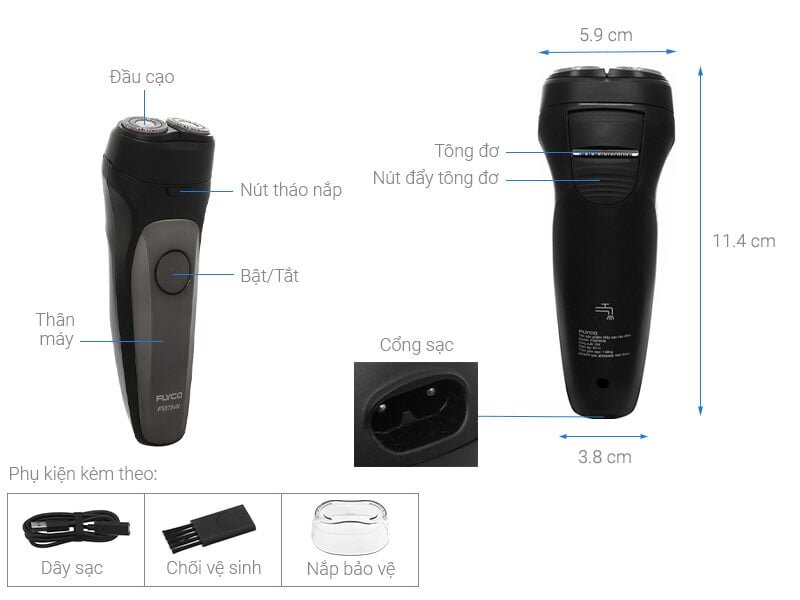Cấu tạo của máy cạo râu Máy cạo râu 2 lưỡi