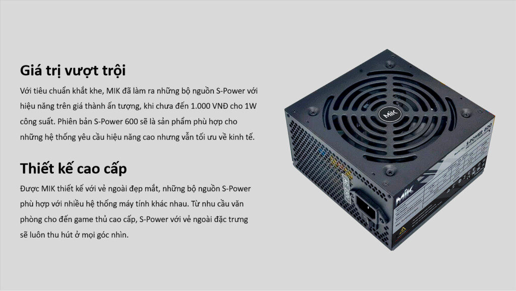 Nguồn máy tính MIK SPOWER 600W 