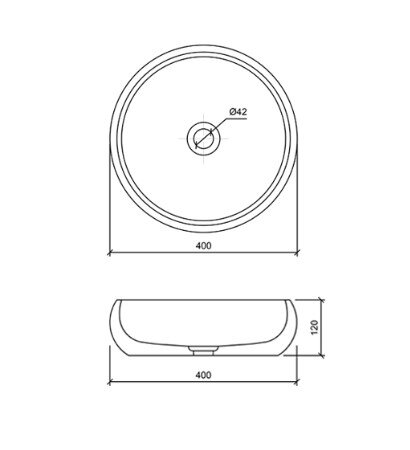 Bản vẽ kỹ thuật lavabo đá marble tự nhiên Kanly MAR123N