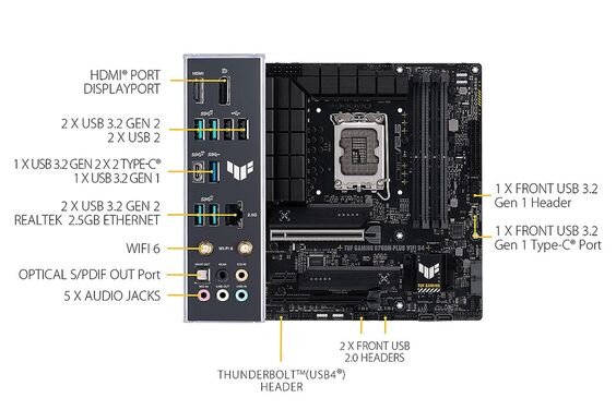 Mainboard Asus TUF GAMING B760M- PLUS WIFI DDR4