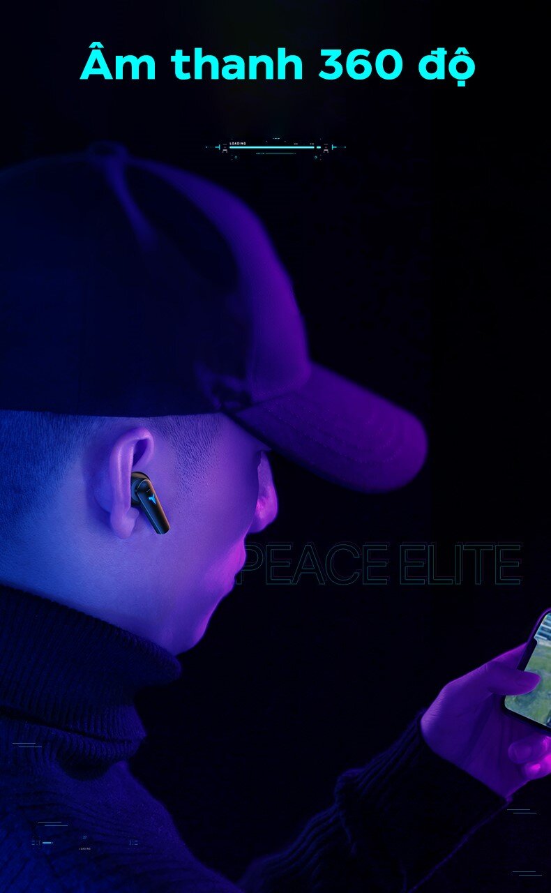 Tai nghe không dây PISEN X Pods Pro Gaming LV09JL Tím