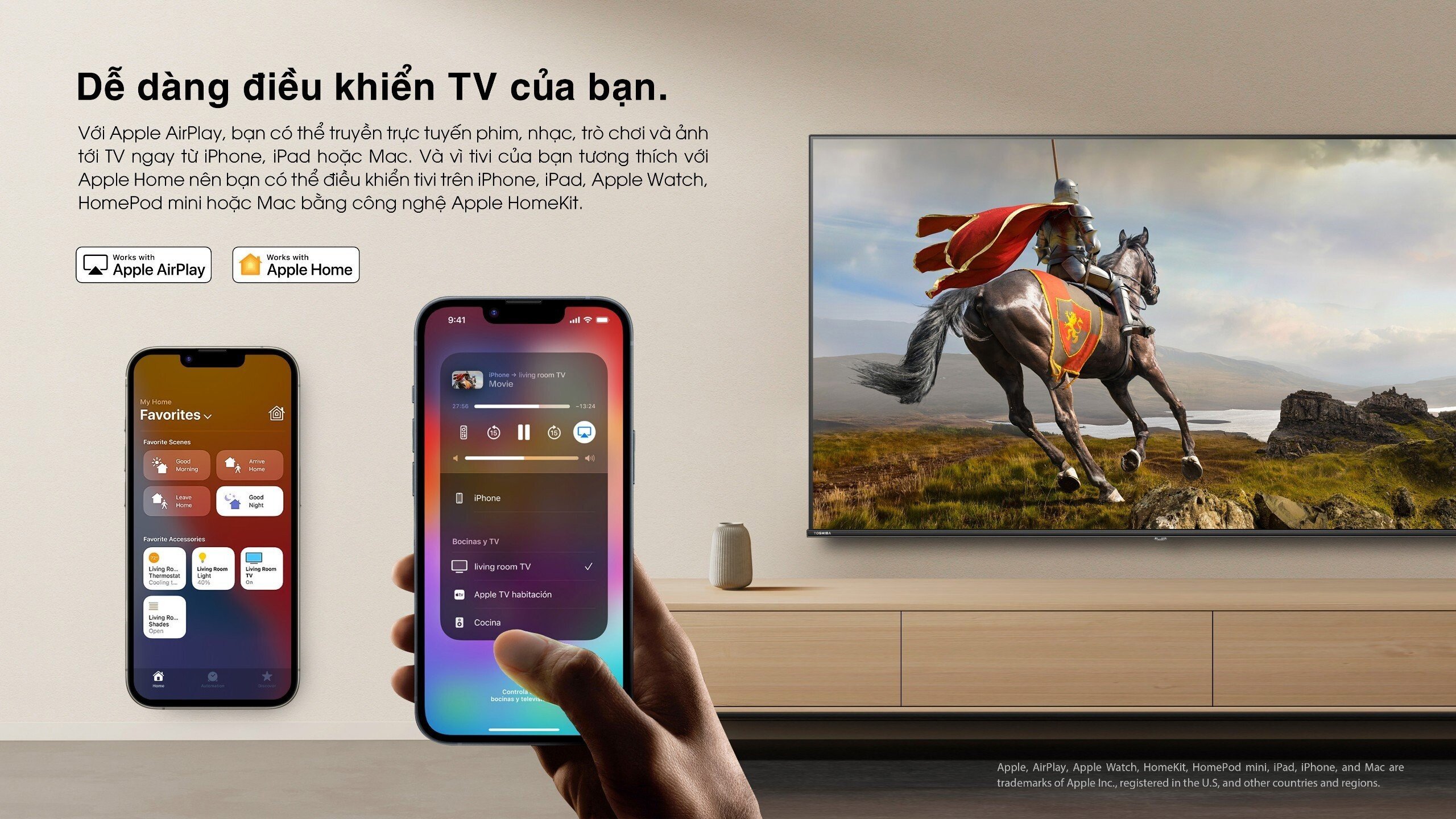 Screen Share và Apple AirPlay - Kết nối dễ dàng Toshiba 43M450NP