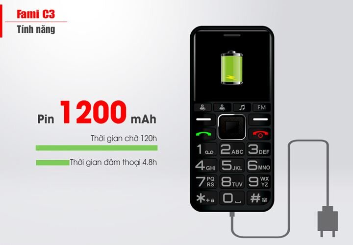 Điện thoại Masstel Fami C3 Black