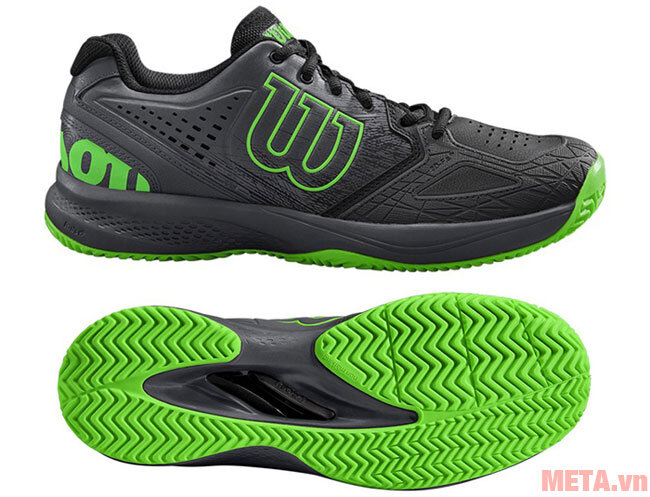 Giày Tennis Wilson Kaos Comp 2.0 Black/Ebony/Green WRS324830