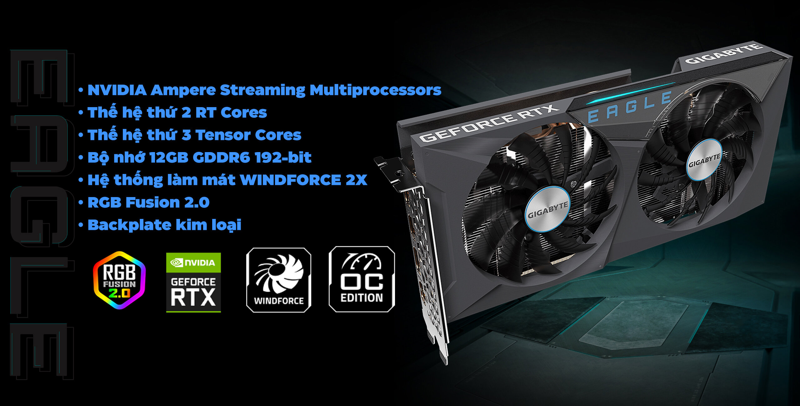 Card màn hình Gigabyte RTX 3060 EAGLE OC 12GD-V2 