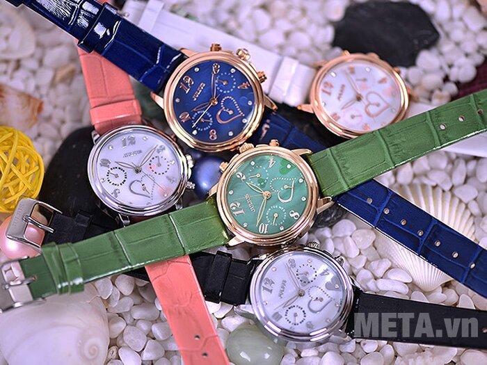 Đồng hồ nữ Julius JA-844 (Dây da màu xanh đen)
