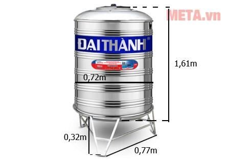 Bồn nước inox Đại Thành I700 đứng - SUS 304