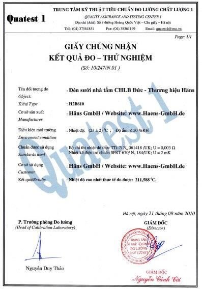 Đèn sưởi nhà tắm Hans 2 bóng H2B