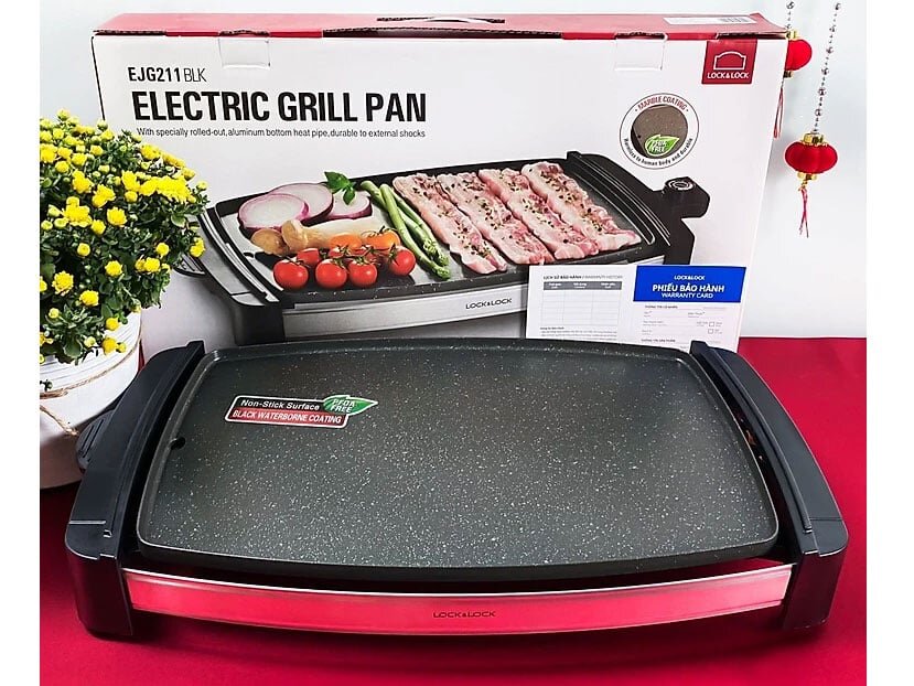 vỉ nướng điện Lock&Lock EJG211BLK có thiết kế đẹp, hiện đại