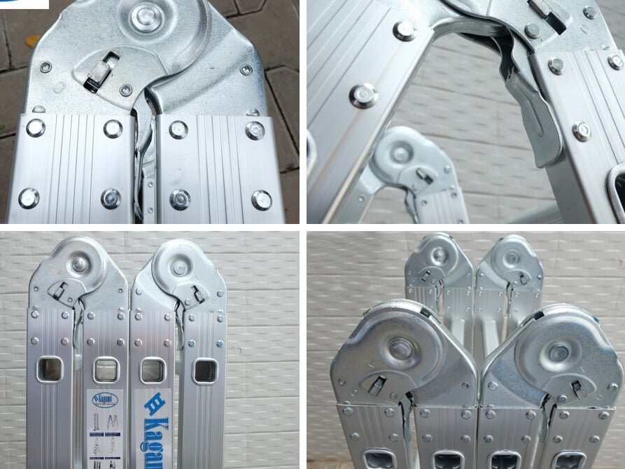 Các đoạn có khóa tự động Thang nhôm gấp 4 đoạn