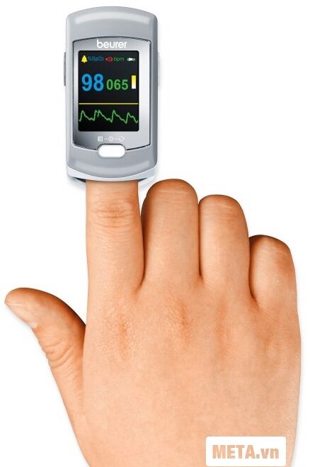 Máy đo nồng độ oxy trong máu SpO2 và nhịp tim Beurer PO80