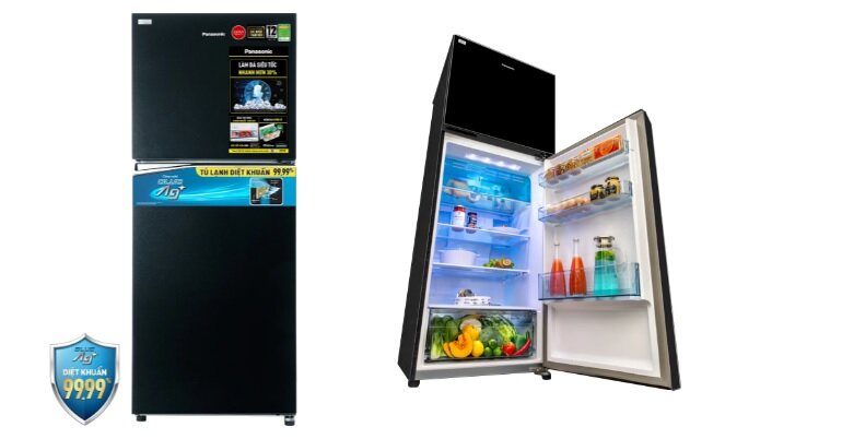 Thiết kế tủ lạnh Panasonic NR-TL351BPKV sang trọng, huyền bí, mang phong cách hiện đại