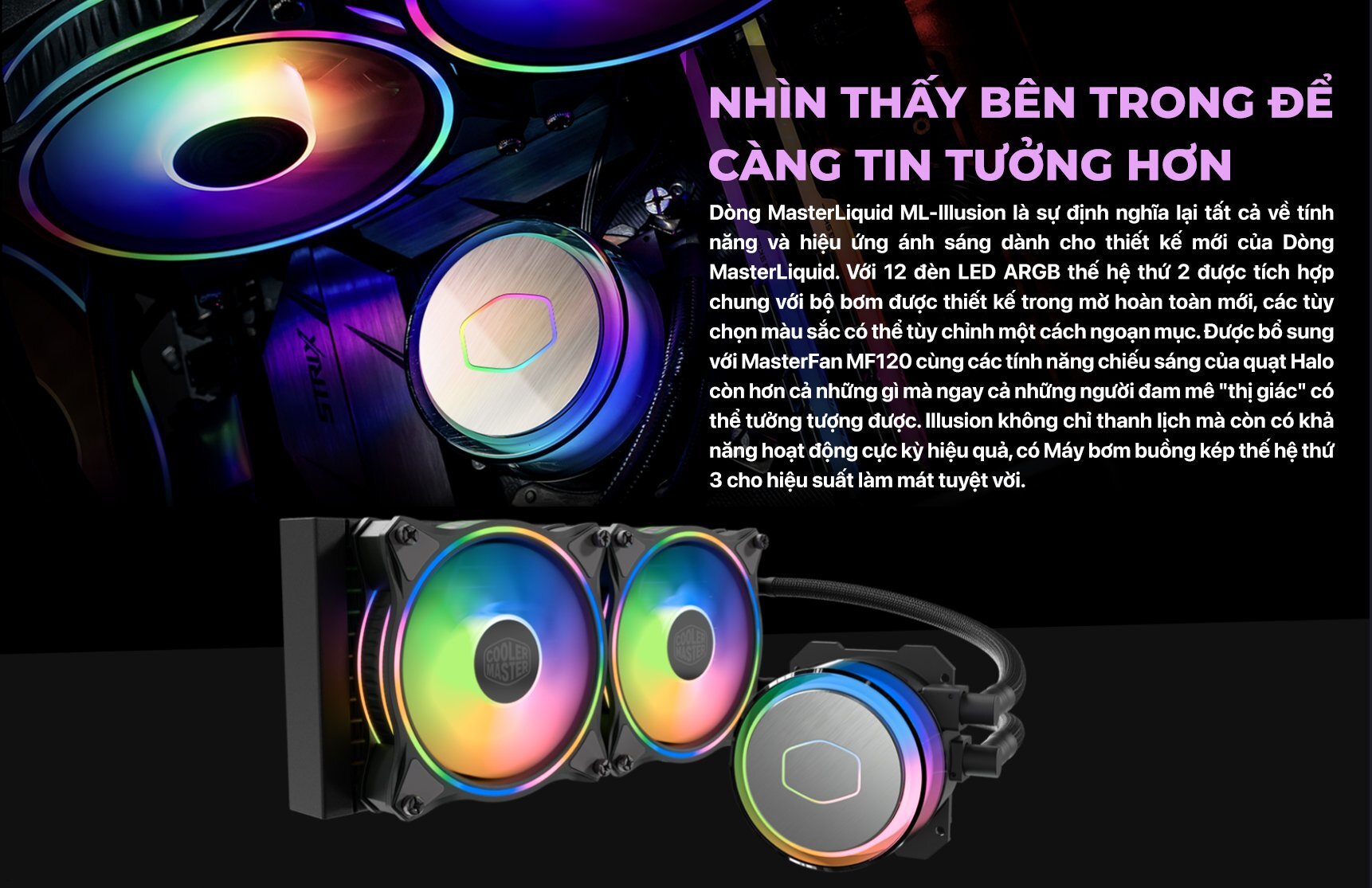 Tản nhiệt nước CPU Cooler Master MasterLiquid ML240 ILLUSION ARGB Gen2