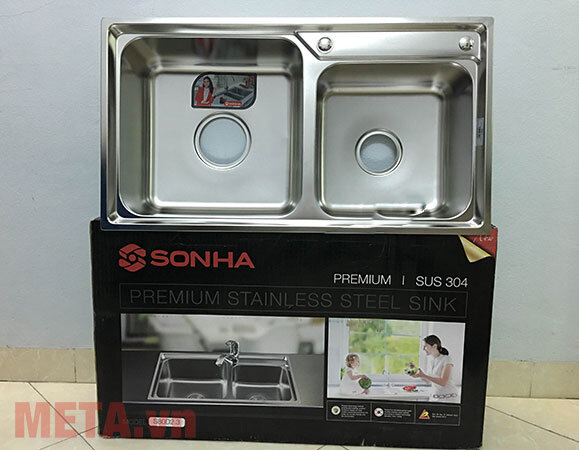 Chậu rửa bát Sơn Hà S80 inox Sus 340 cao cấp