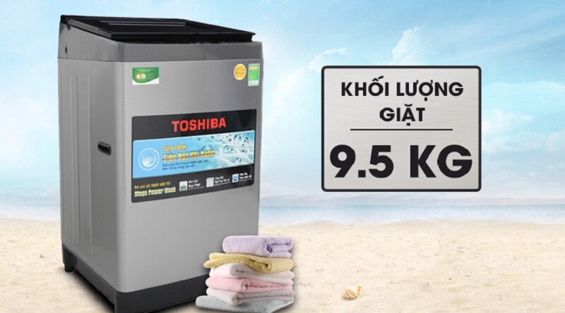Máy giặt Toshiba lồng đứng inverter 9,5 kg AW-UH1050GV khối lượngg iawjt