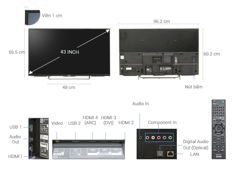 Android Tivi Sony 43 inch KDL-43W800C