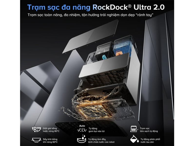 Roborock Saros 10 tích hợp trạm sạc đa năng