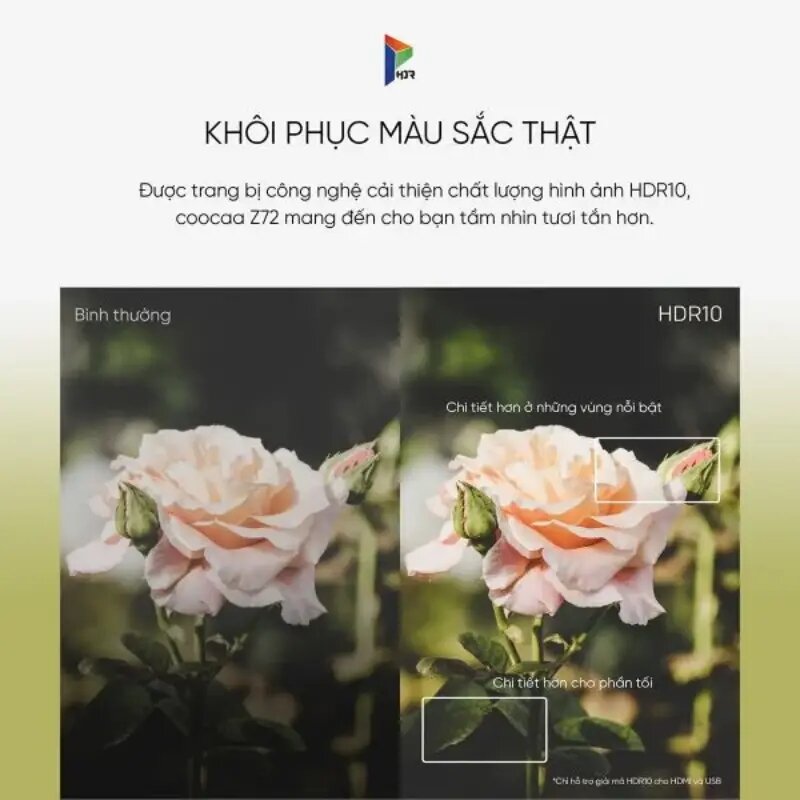 Công nghệ HDR10 cải thiện chất lượng hình ảnh (Ảnh: Coocaa).