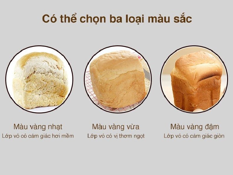Máy chọn được 3 màu sắc của bánh Máy làm bánh mì Tiross
