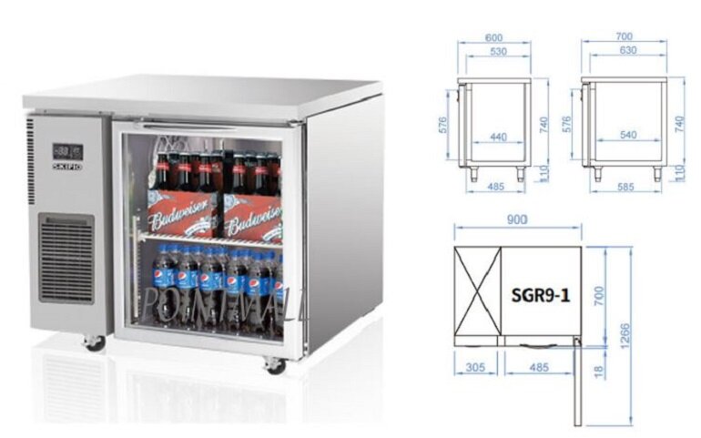 Thiết kế tủ mát Skipio SGR9-1 nhỏ gọn