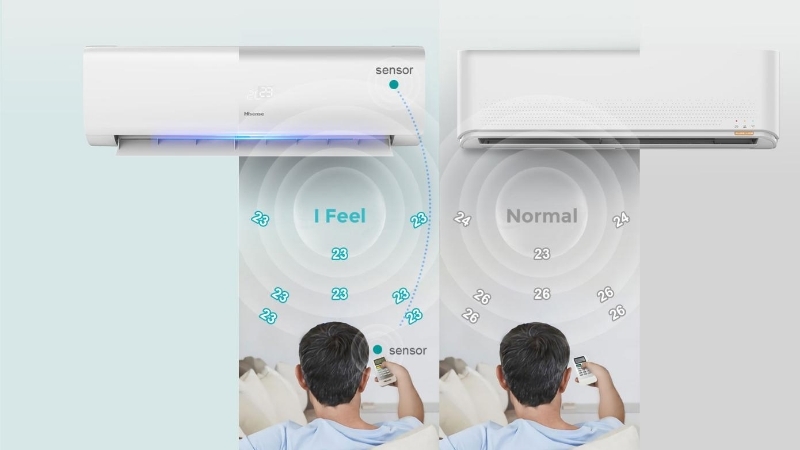 Điều hòa Hisense 1 chiều 12000 BTU Inverter AS-13TW4RYDTU00 gas R-32 4 Điều hòa Hisense 1 Chiều 12000 BTU Inverter AS-13TW4RYDTU00 chế độ ifeel