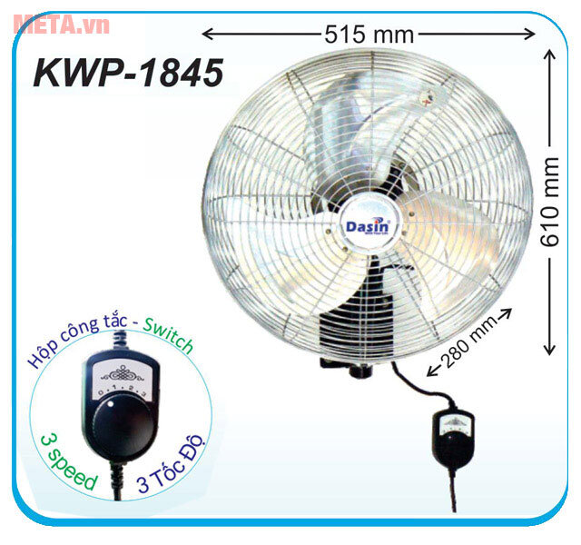 Quạt treo tường công nghiệp KWP-1845 Quạt treo tường công nghiệp KWP-1845