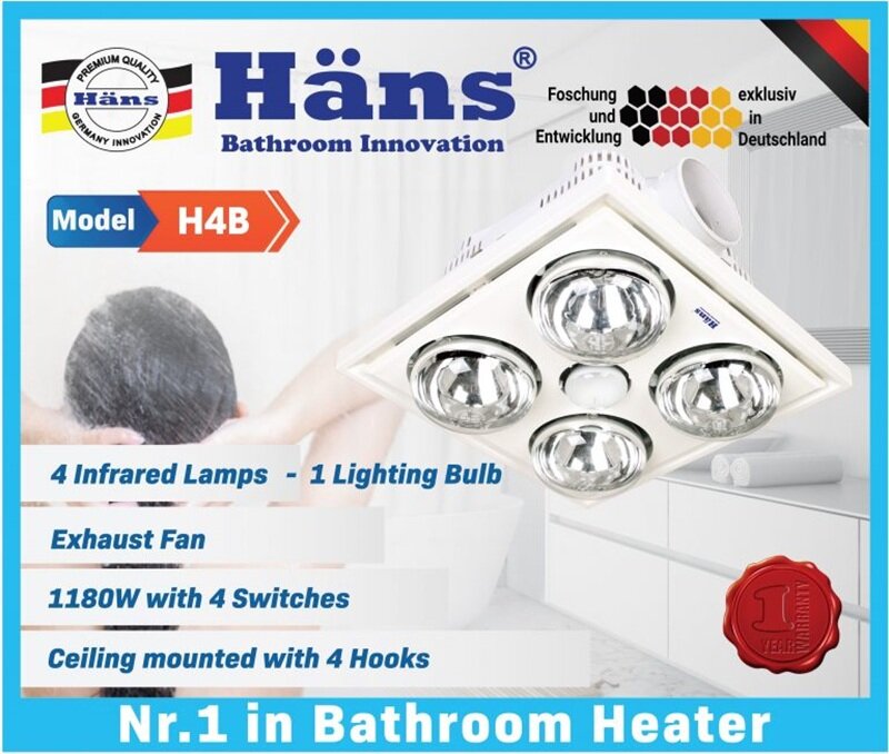 Đèn sưởi nhà tắm Hans H4B