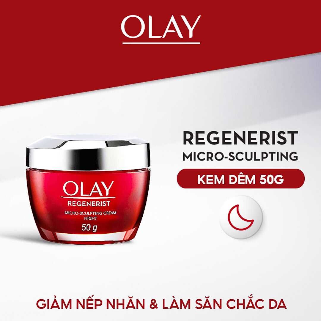 Kem Dưỡng Olay Regenerist Micro-Sculpting Cream Night Ngừa Lão Hóa Da Ban Đêm 50g