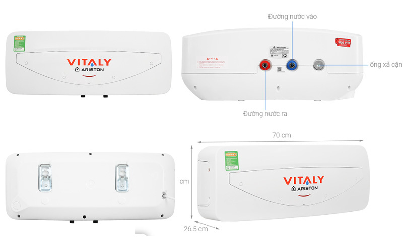 Bình nóng lạnh Ariston 20 lít Vitaly 20 Slim Bình nóng lạnh Ariston 20 lít Vitaly 20 Slim