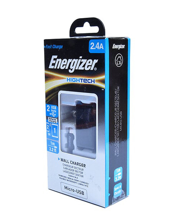 Sạc Energizer 2 cổng USB, Kèm Cáp Micro USB - ACA2BEUHMC3